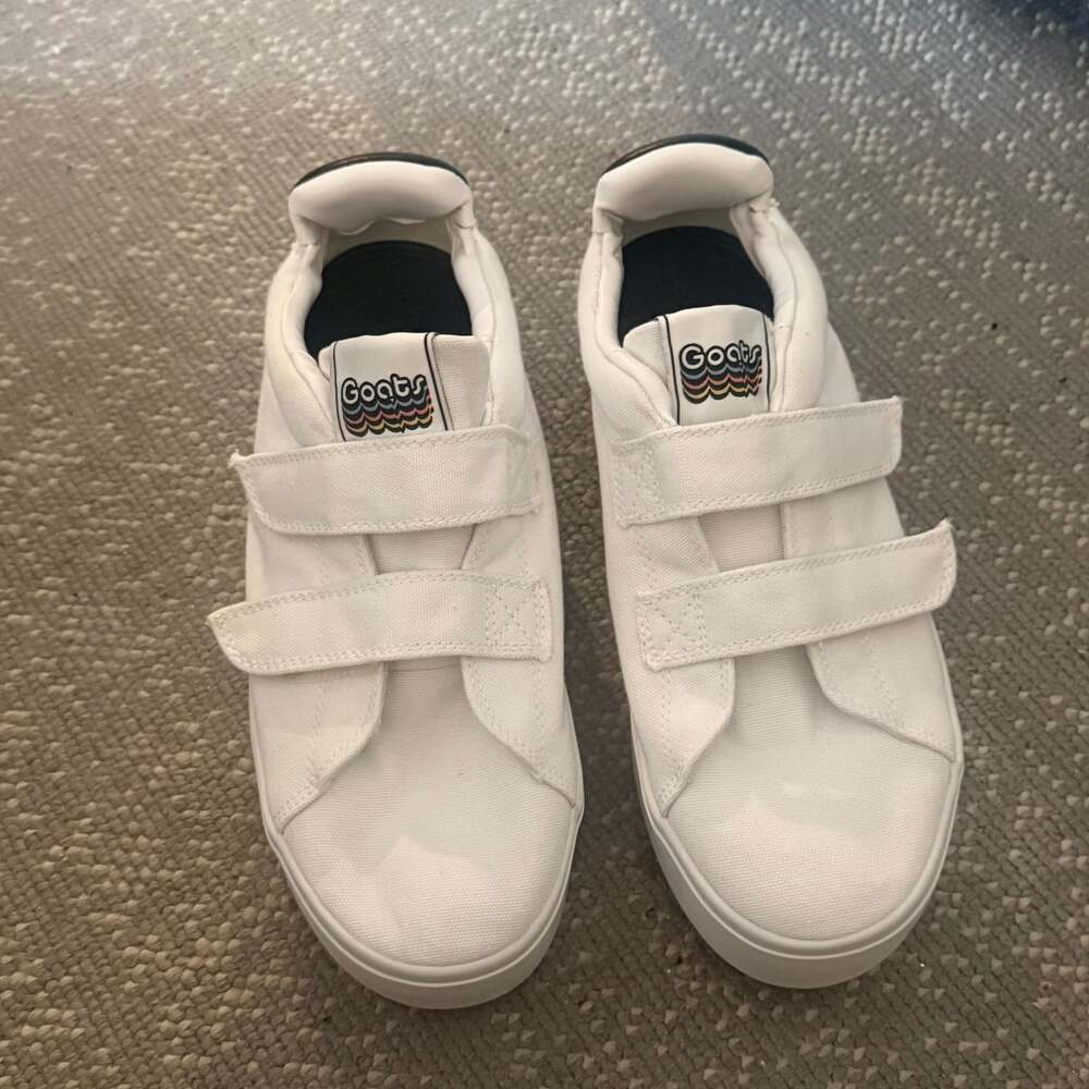Goats The 305 Women's White Canvas 2-Strap Platform Sneakers